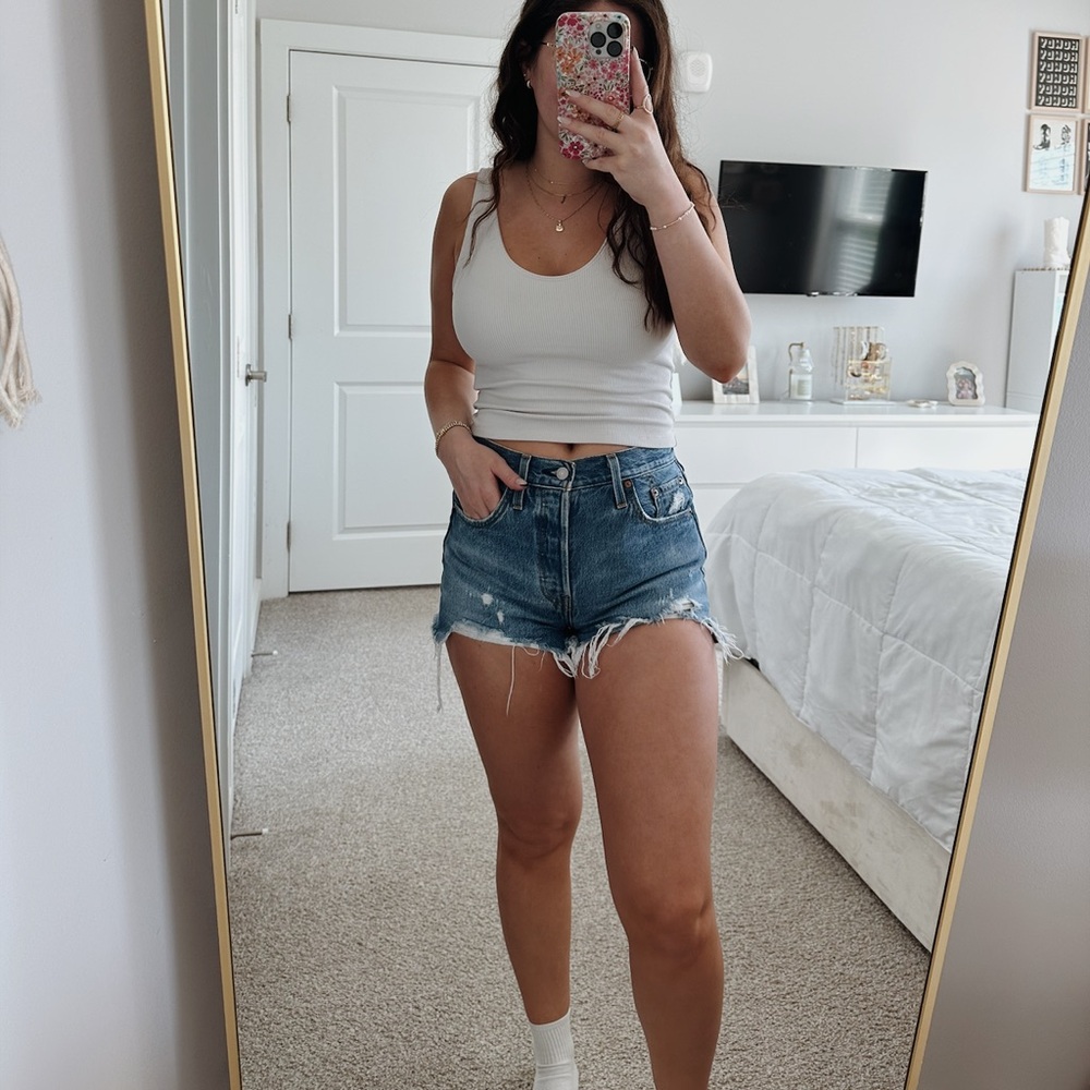 Levi’s 501 Distressed Denim Shorts